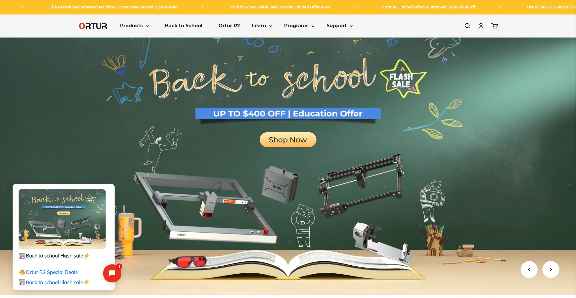 Website screenshot of Ortur.net