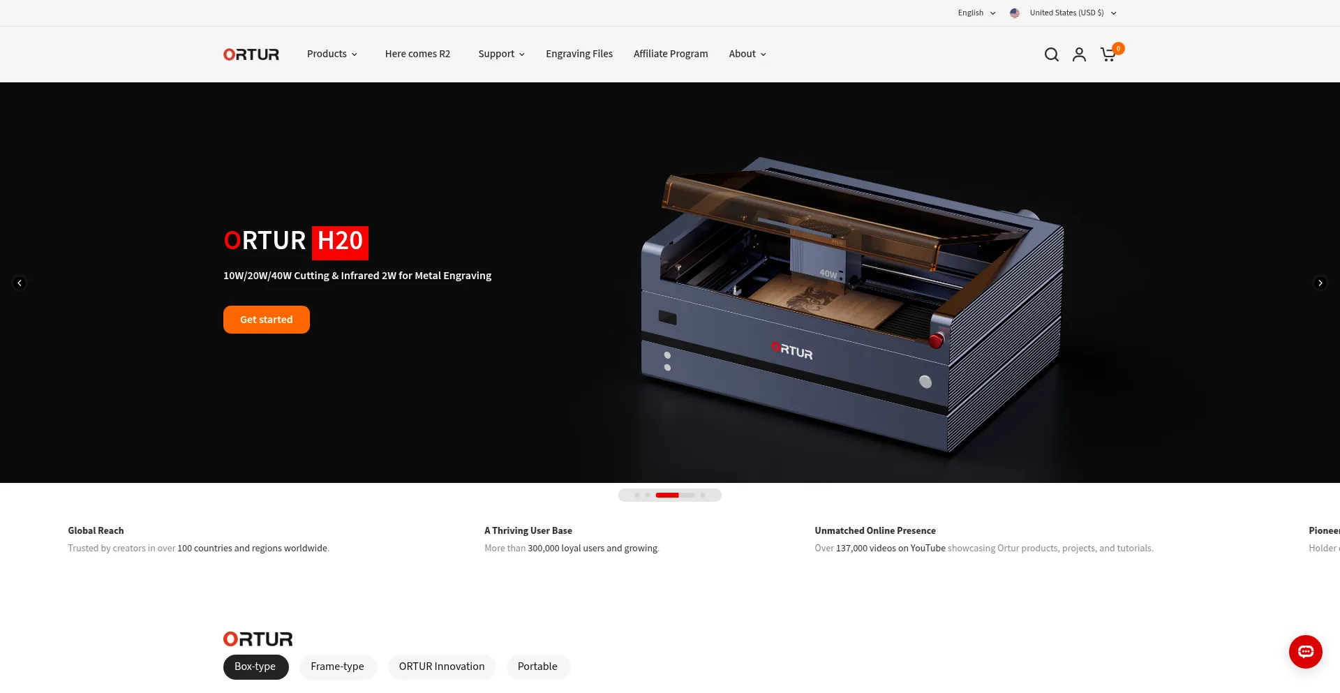 Website screenshot of Orturtech.com