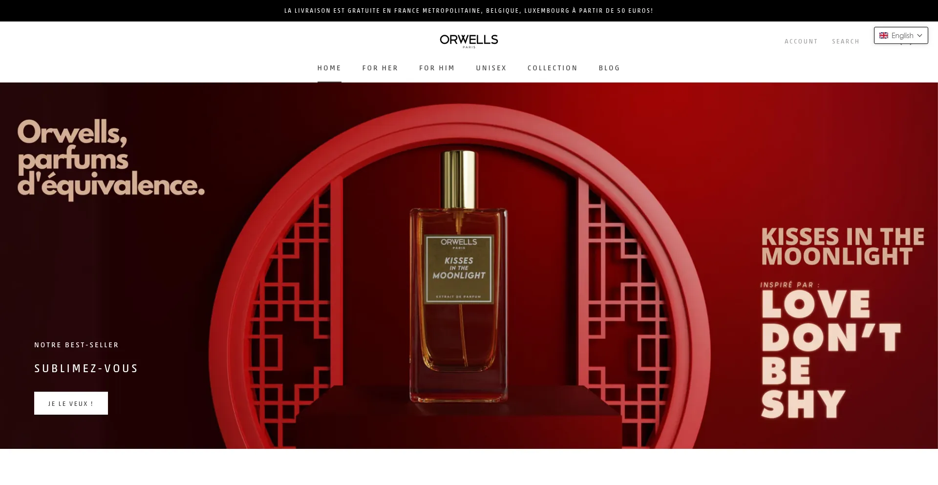Website screenshot of Orwellsparfums.com