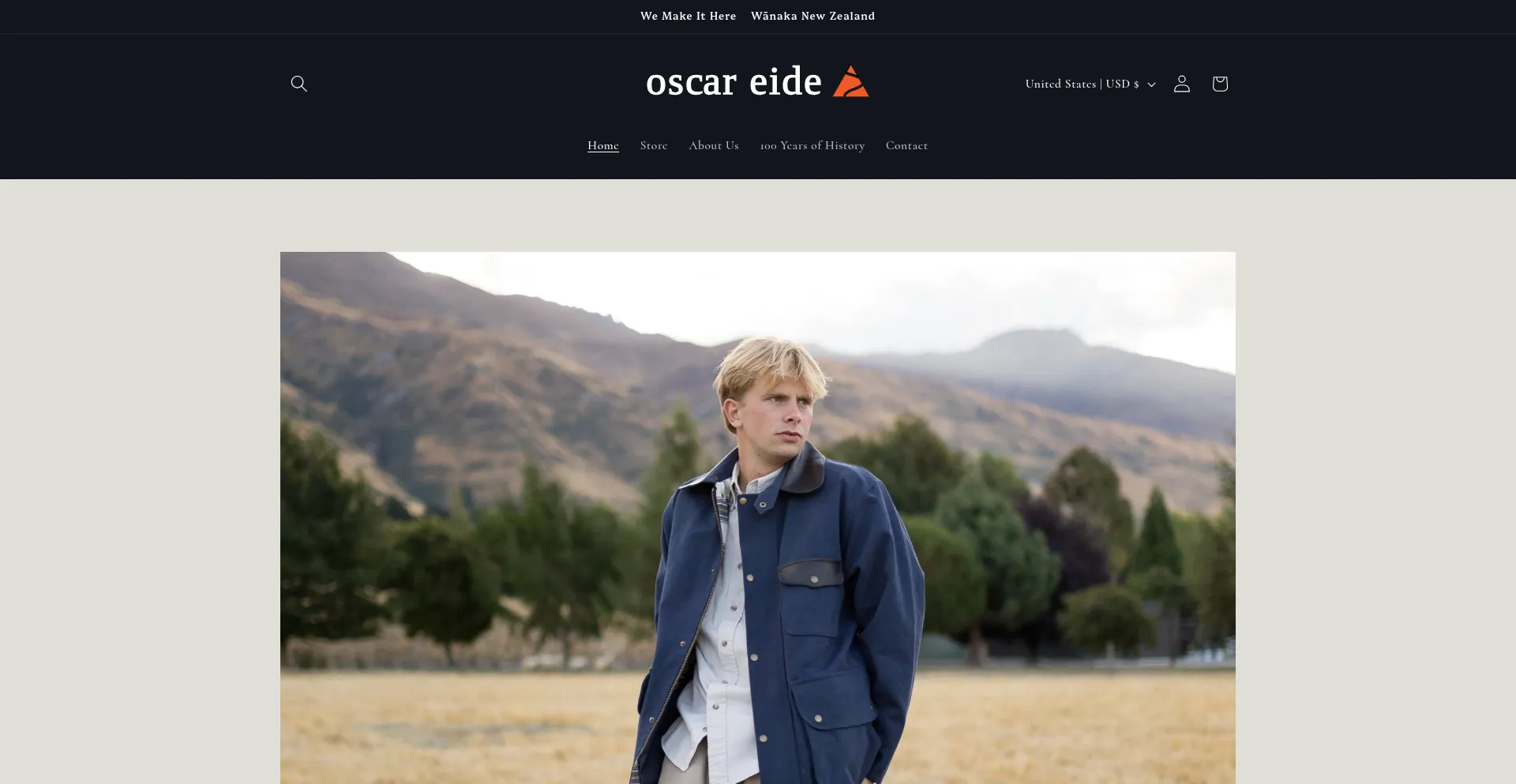 Website screenshot of Oscareide.nz