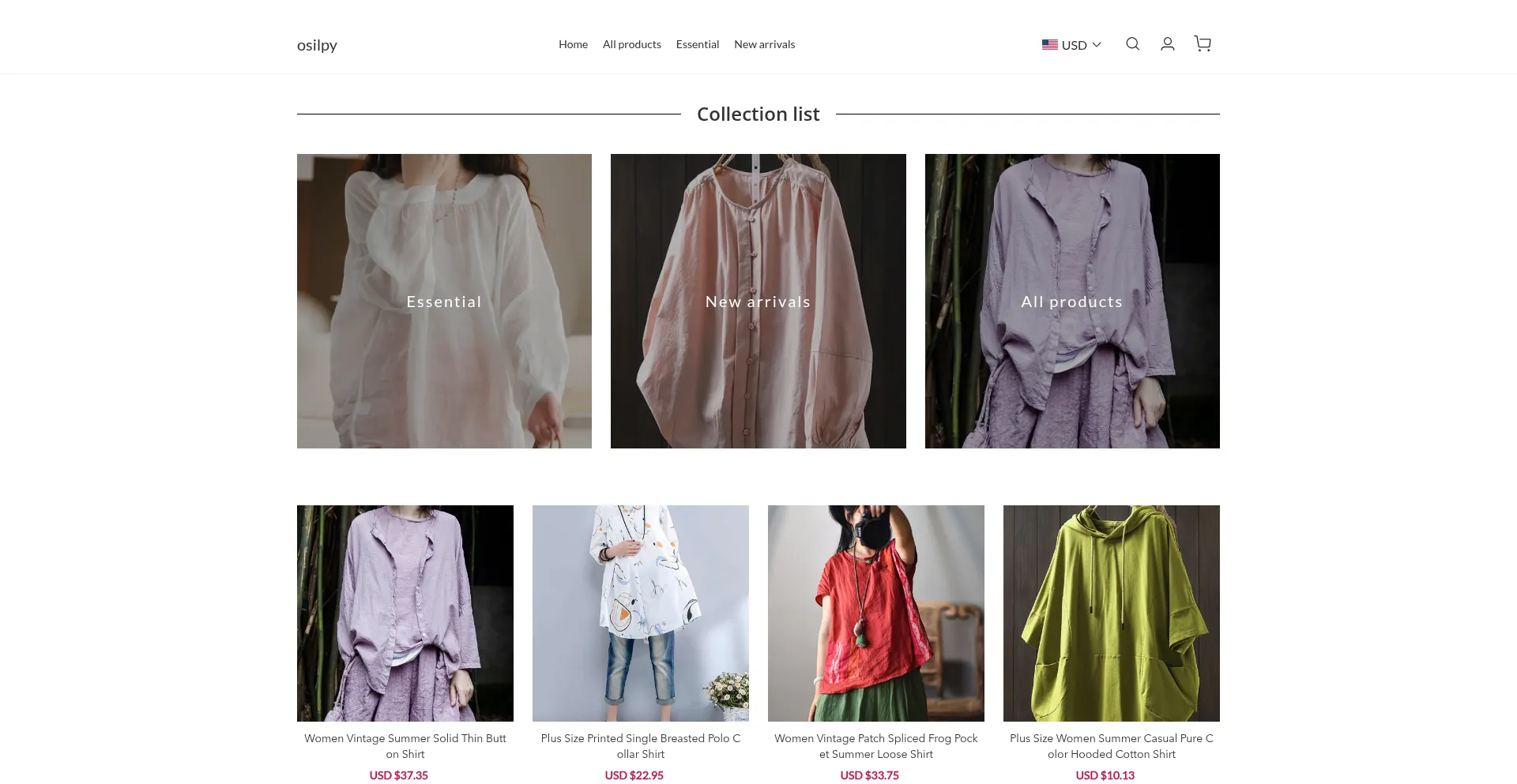 Website screenshot of Osilpy.com