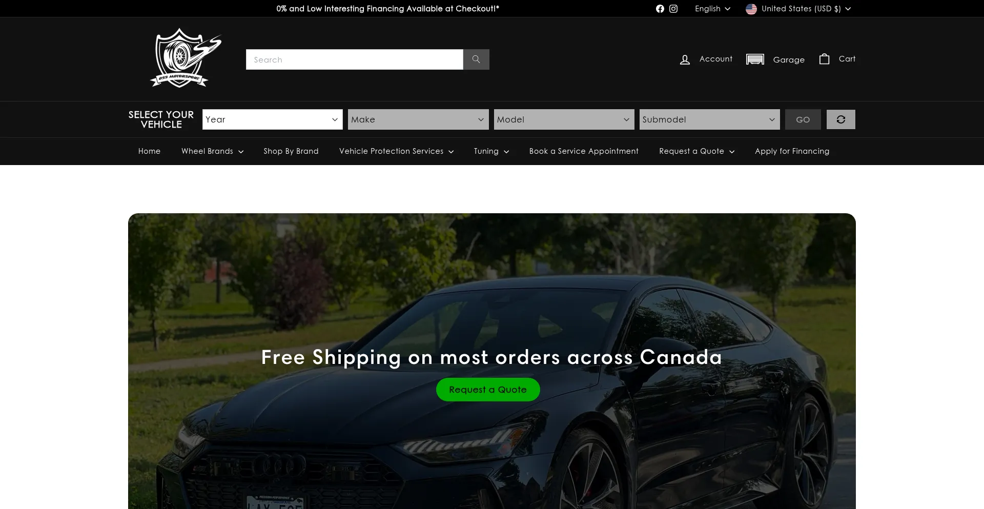 Website screenshot of Ossmotorsport.com