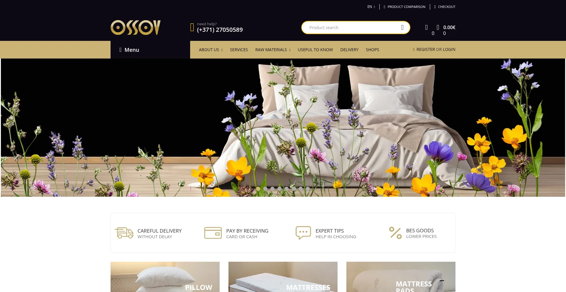 Website screenshot of Ossov.lv
