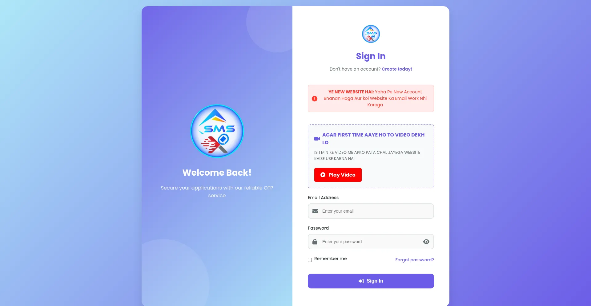 Website screenshot of Otpreseller.xyz