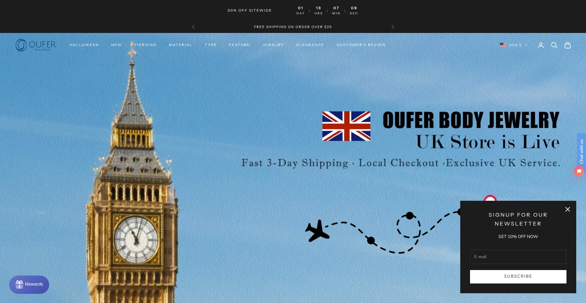 Ouferbodyjewelry.com Screenshot