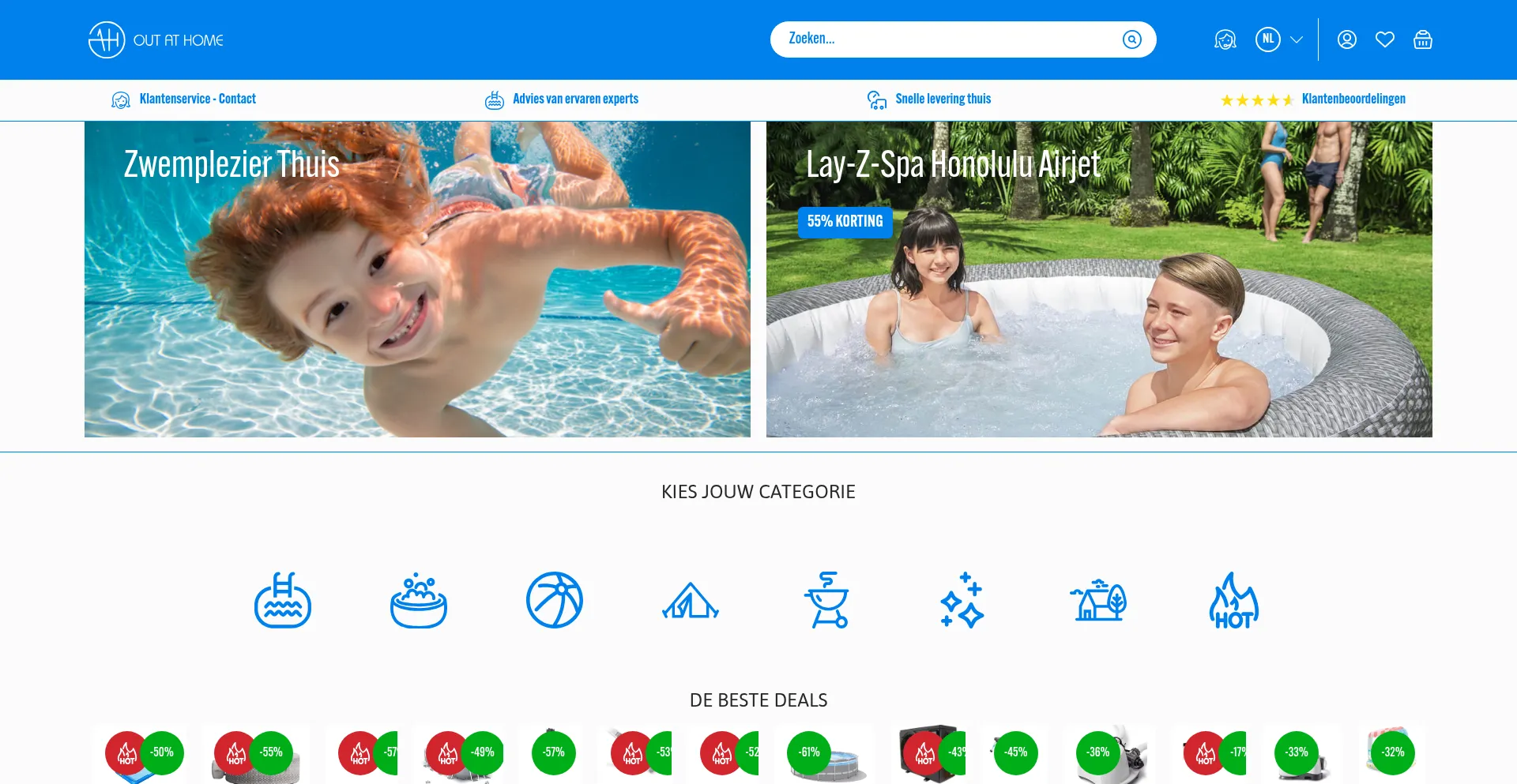 Website screenshot of Outathome.com