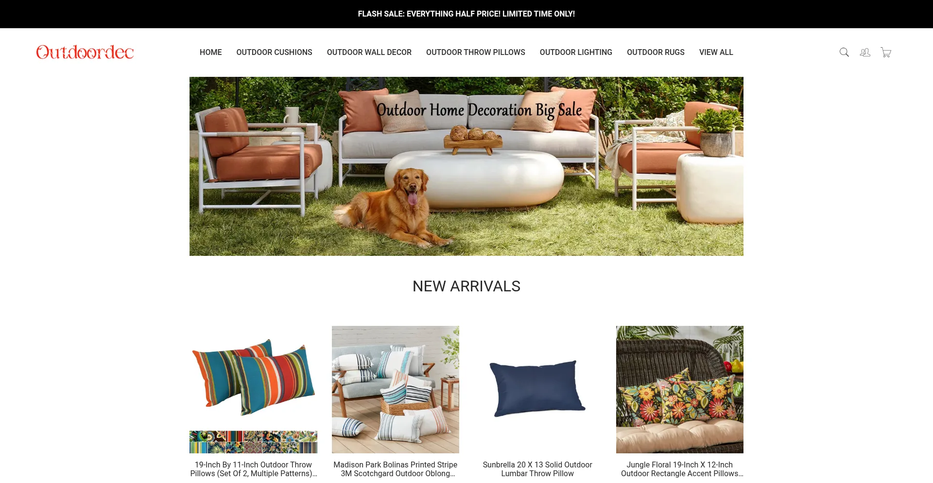 Website screenshot of Outdoordec.com
