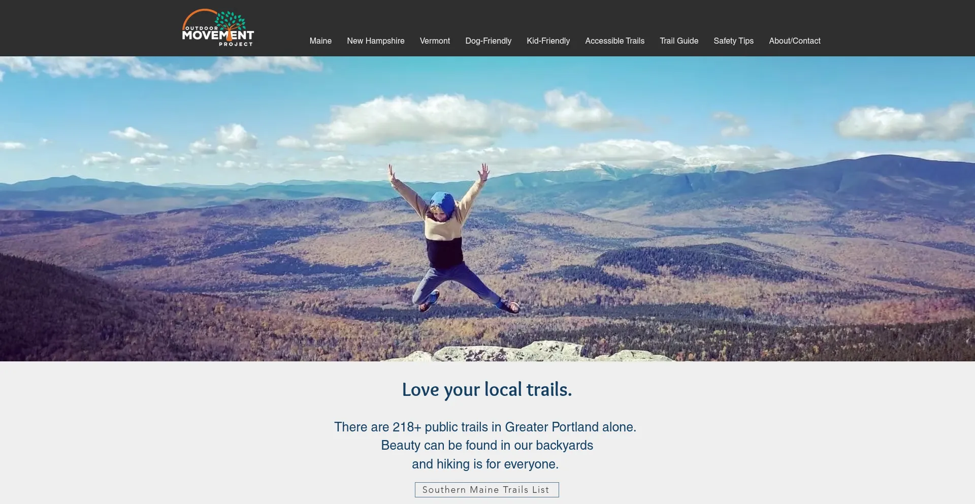 Website screenshot of Outdoormovementproject.com