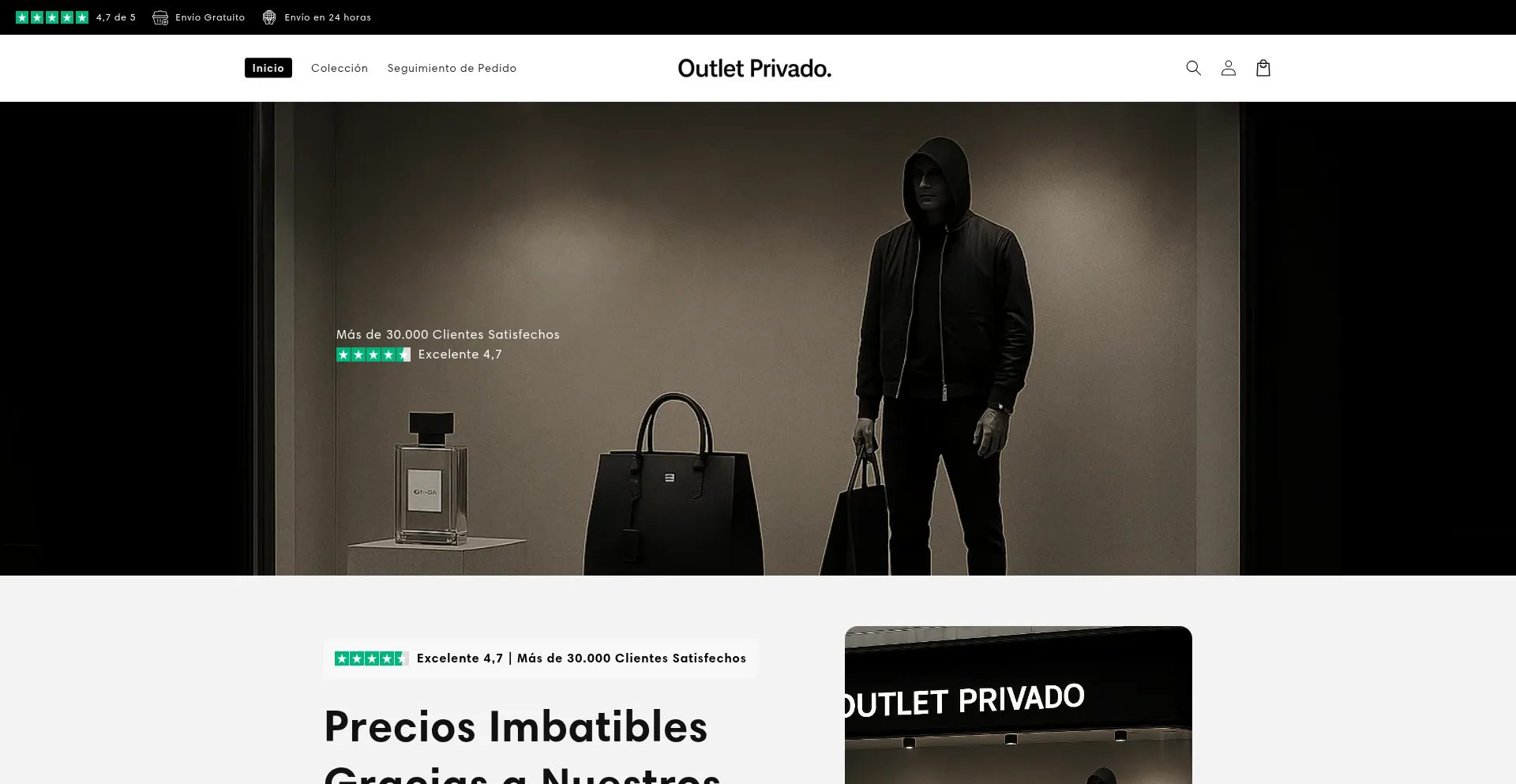 Website screenshot of Outlet-privado.com