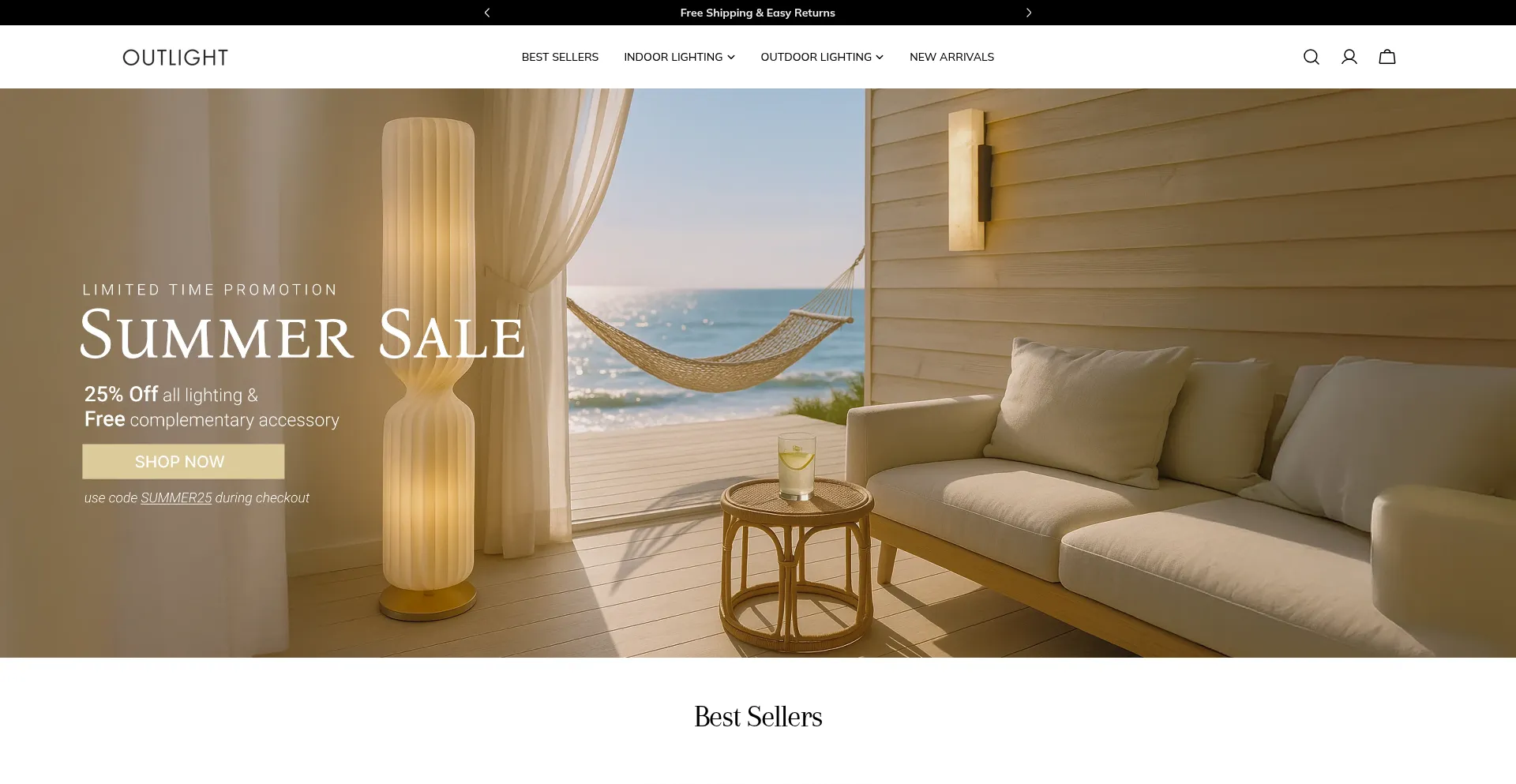 Website screenshot of Outlight.us