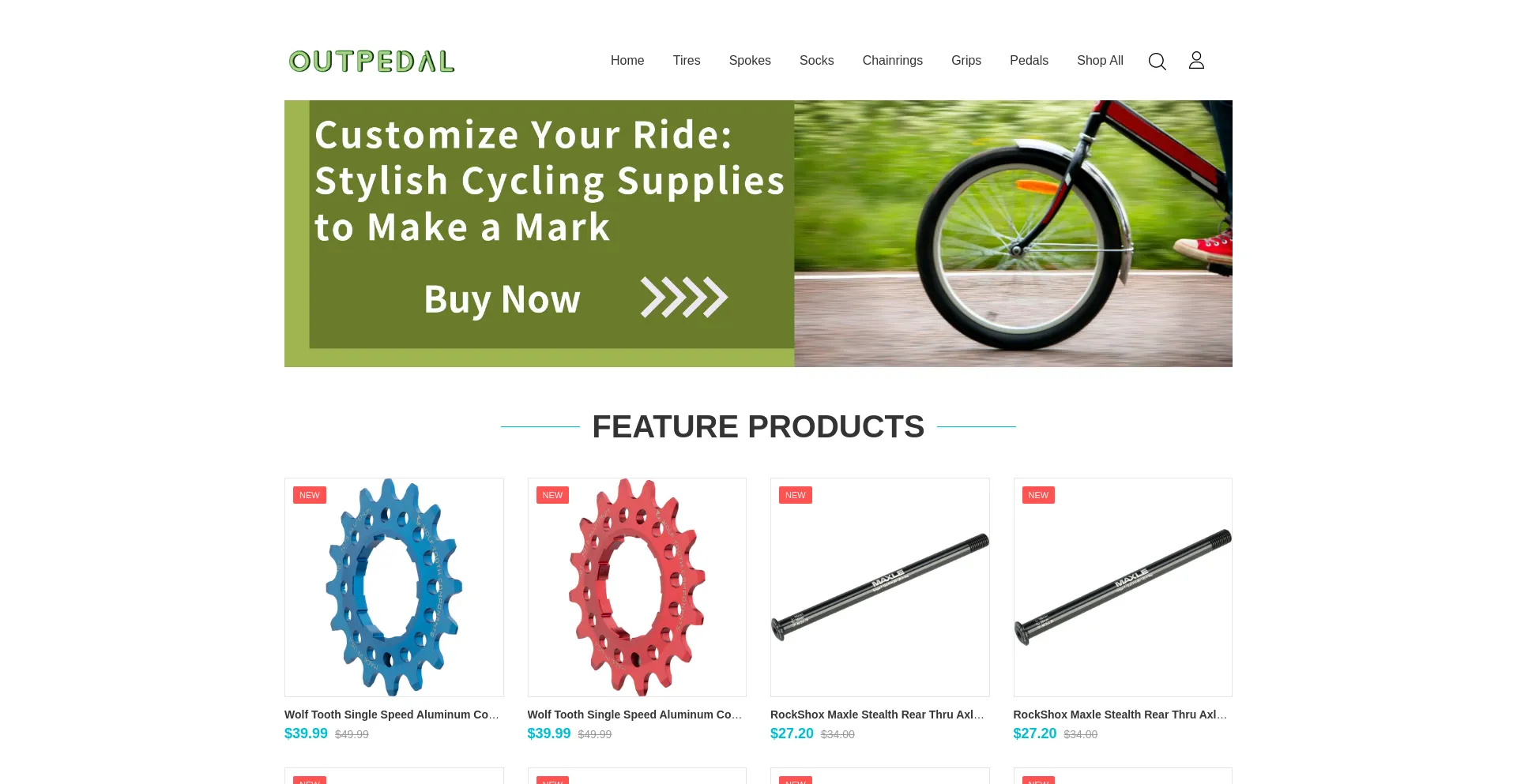 Website screenshot of Outpedal.com