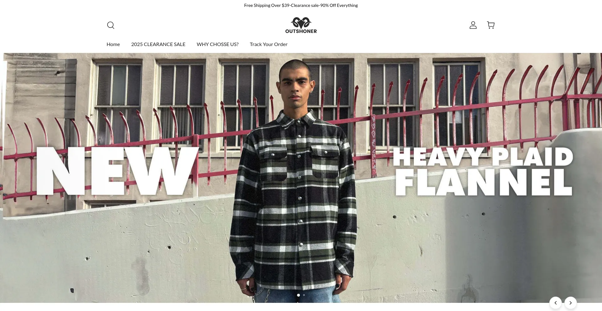 Website screenshot of Outshoner.com
