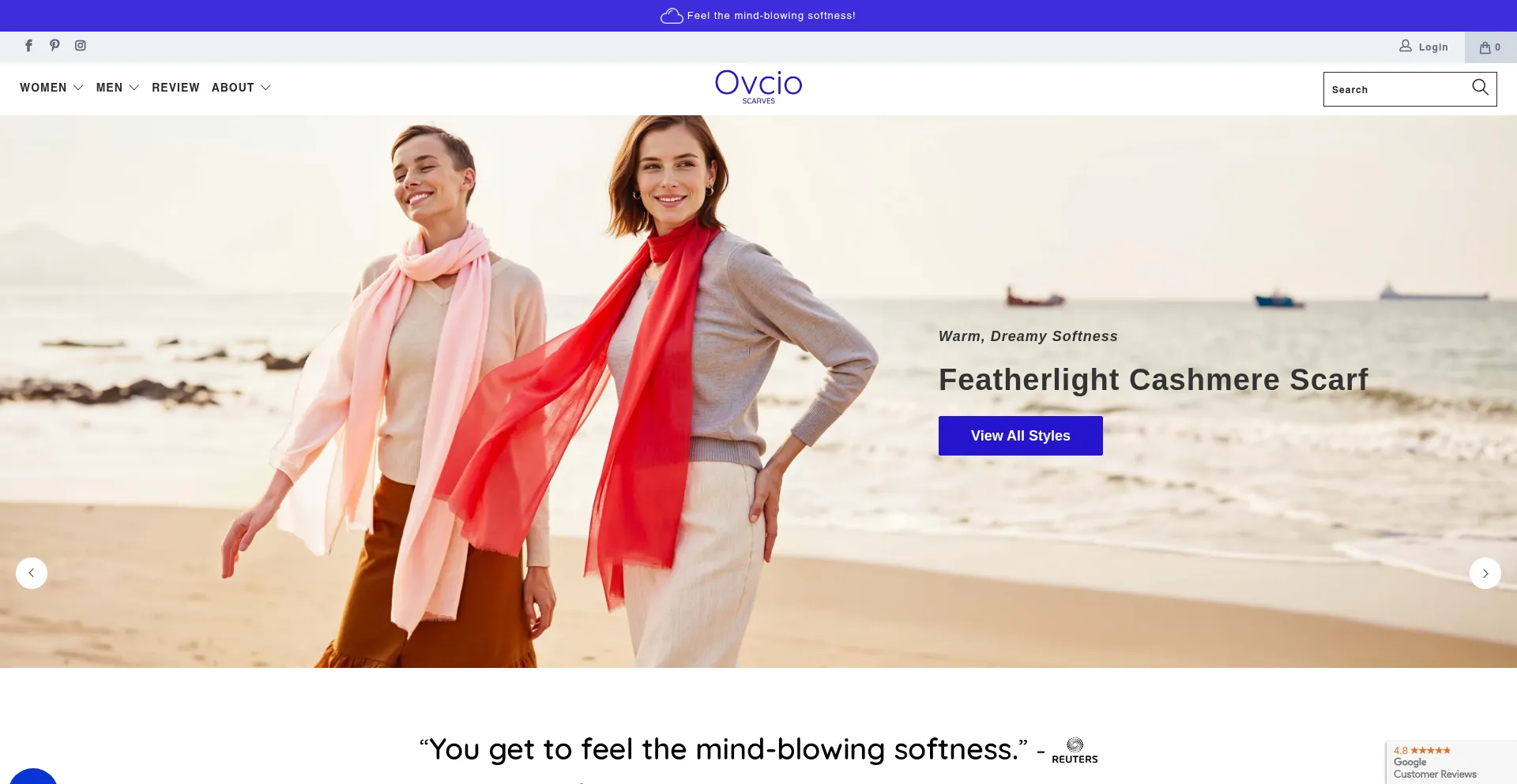 Website screenshot of Ovcio.com