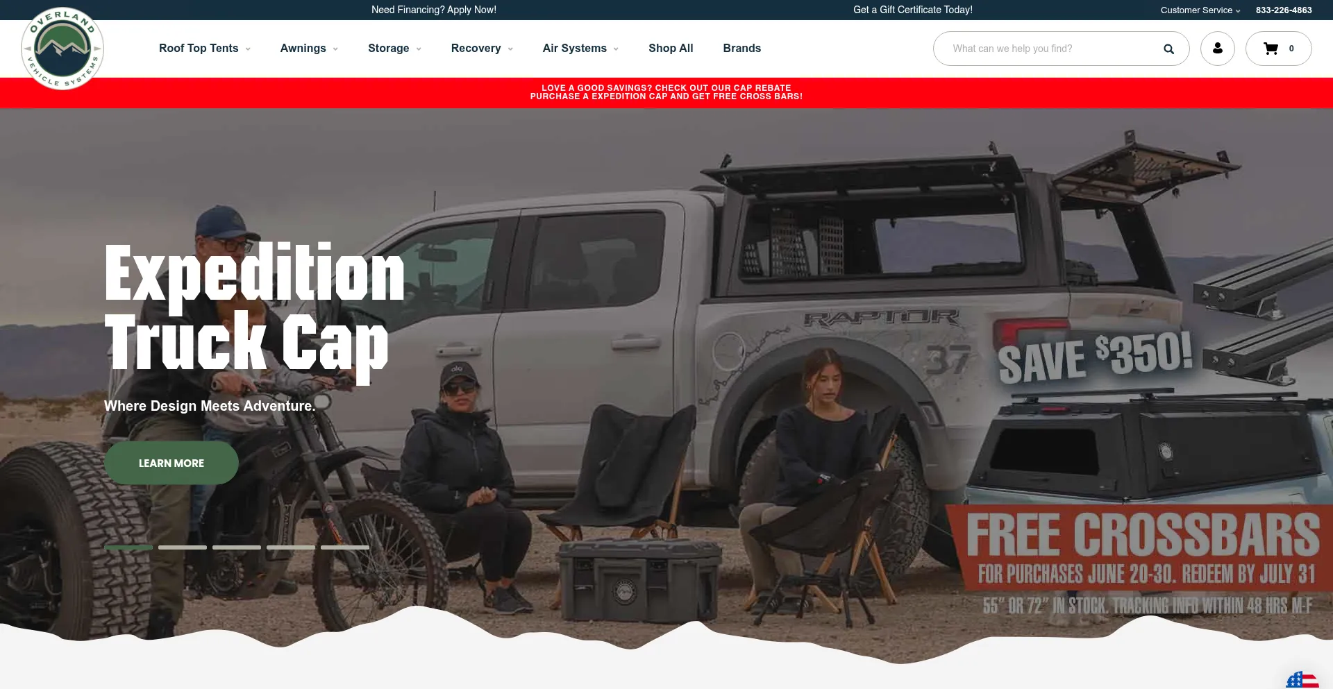 Website screenshot of Overlandvehiclesystems.com