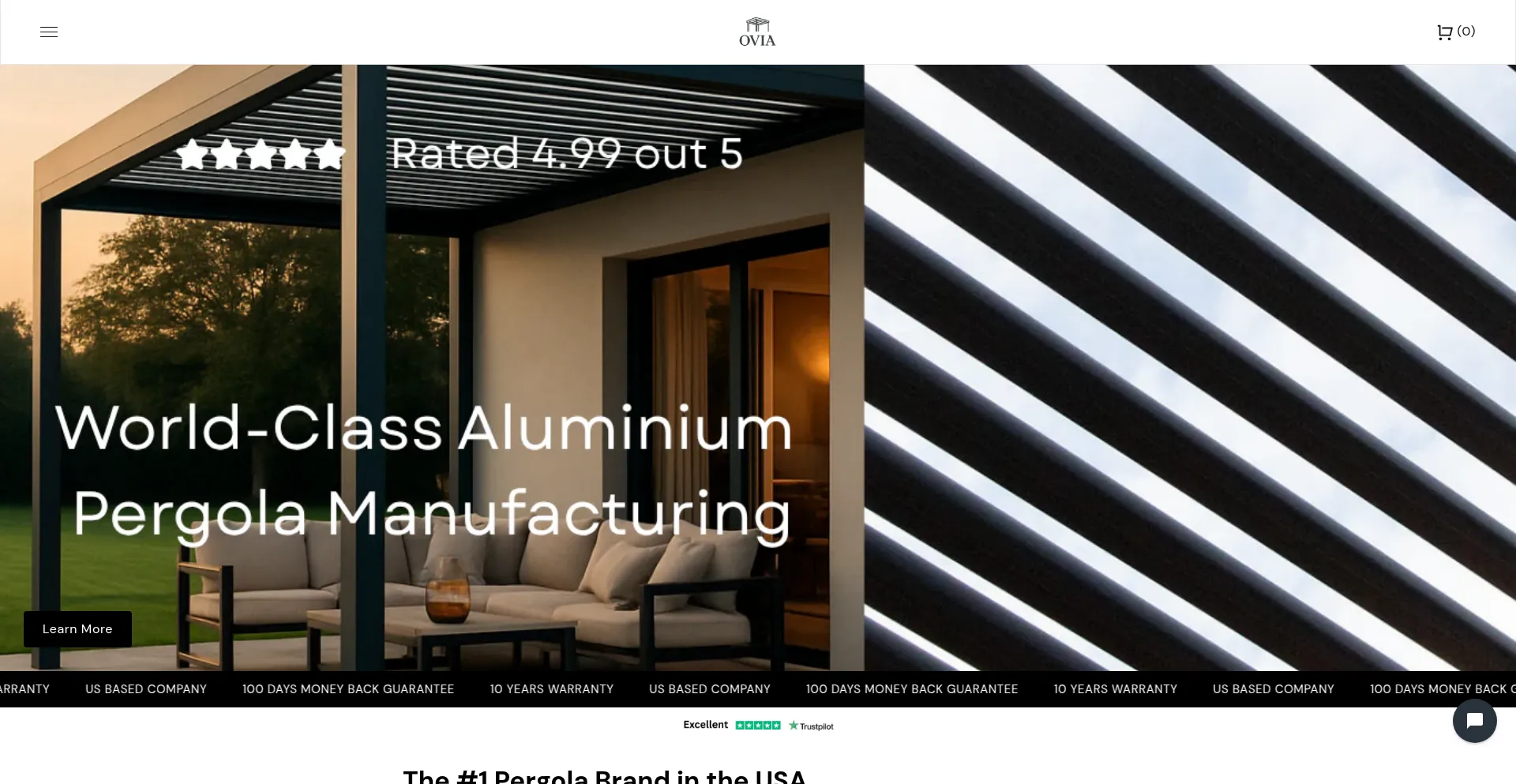 Website screenshot of Ovialiving.com