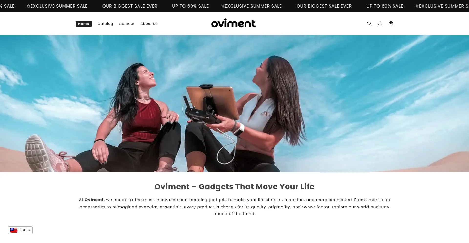 Website screenshot of Oviment.com