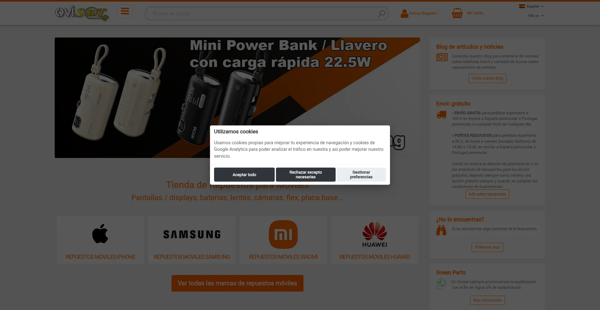 Website screenshot of Ovisat.com