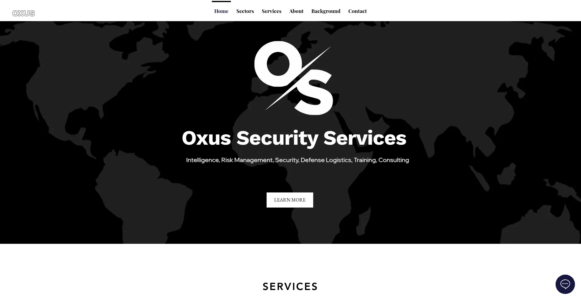 Website screenshot of Oxussecurity.co.uk
