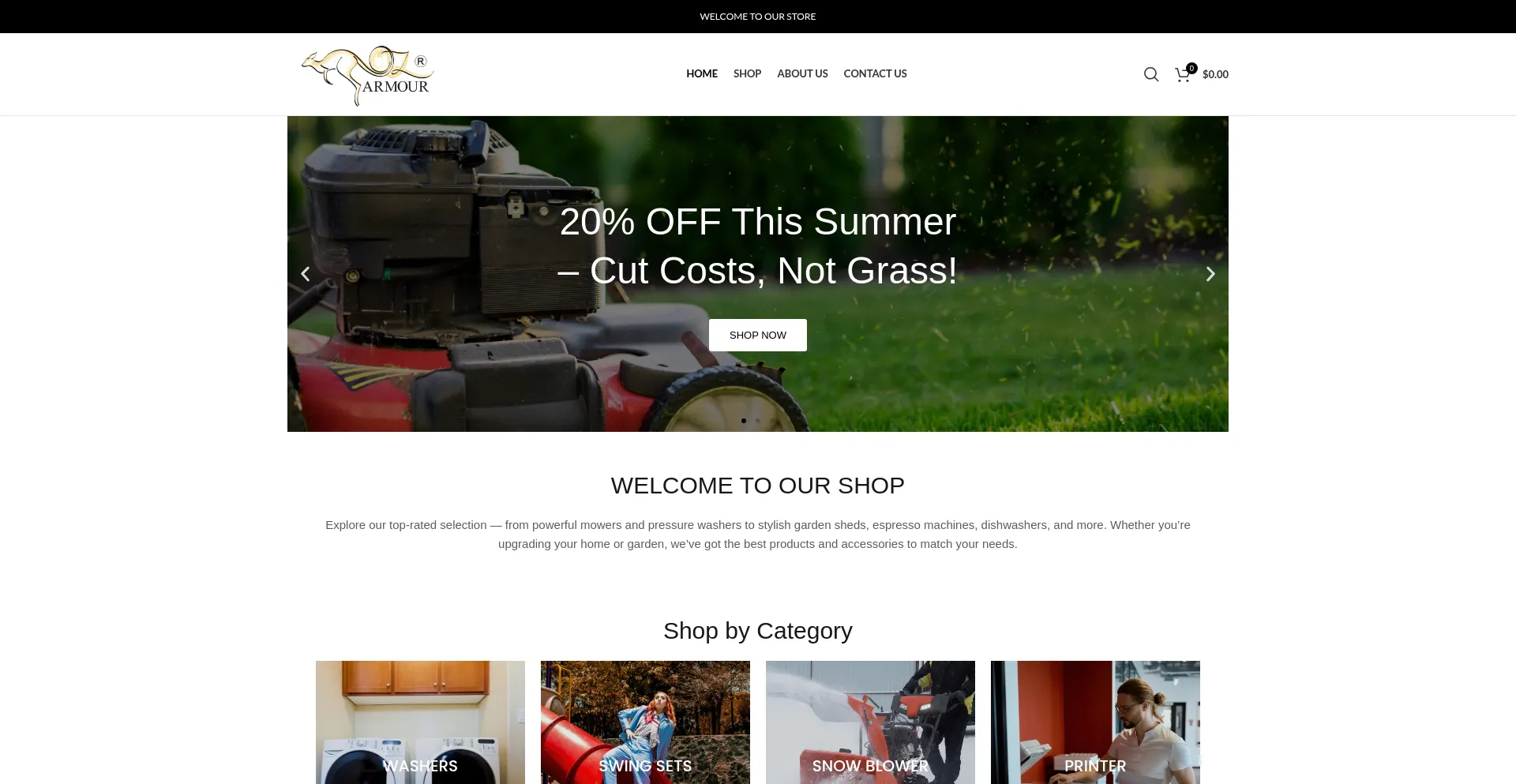 Website screenshot of Ozarmoursusa.com
