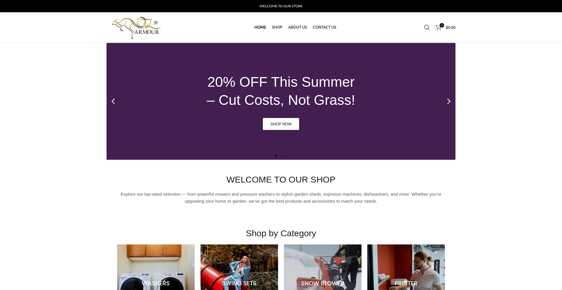 Website screenshot of Ozarmourzusa.com