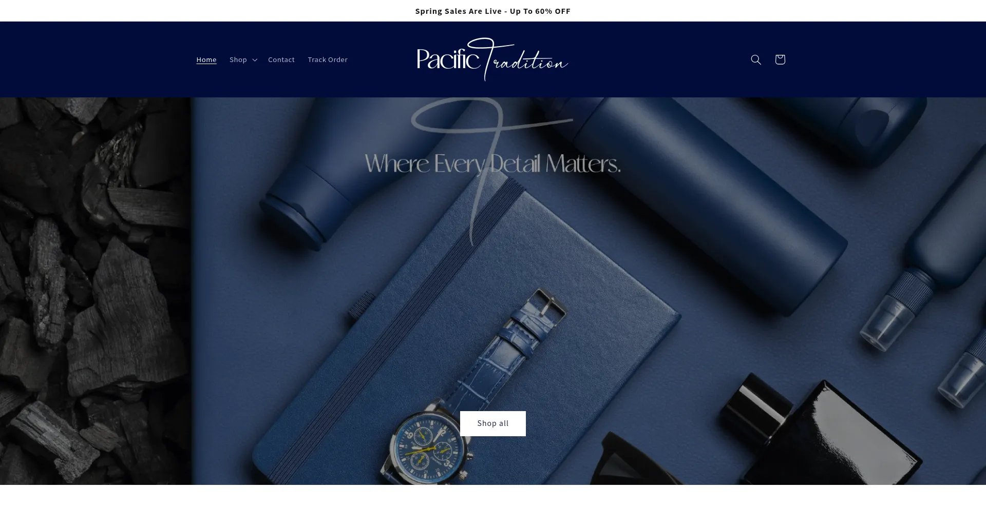 Website screenshot of Pacific-tradition.com
