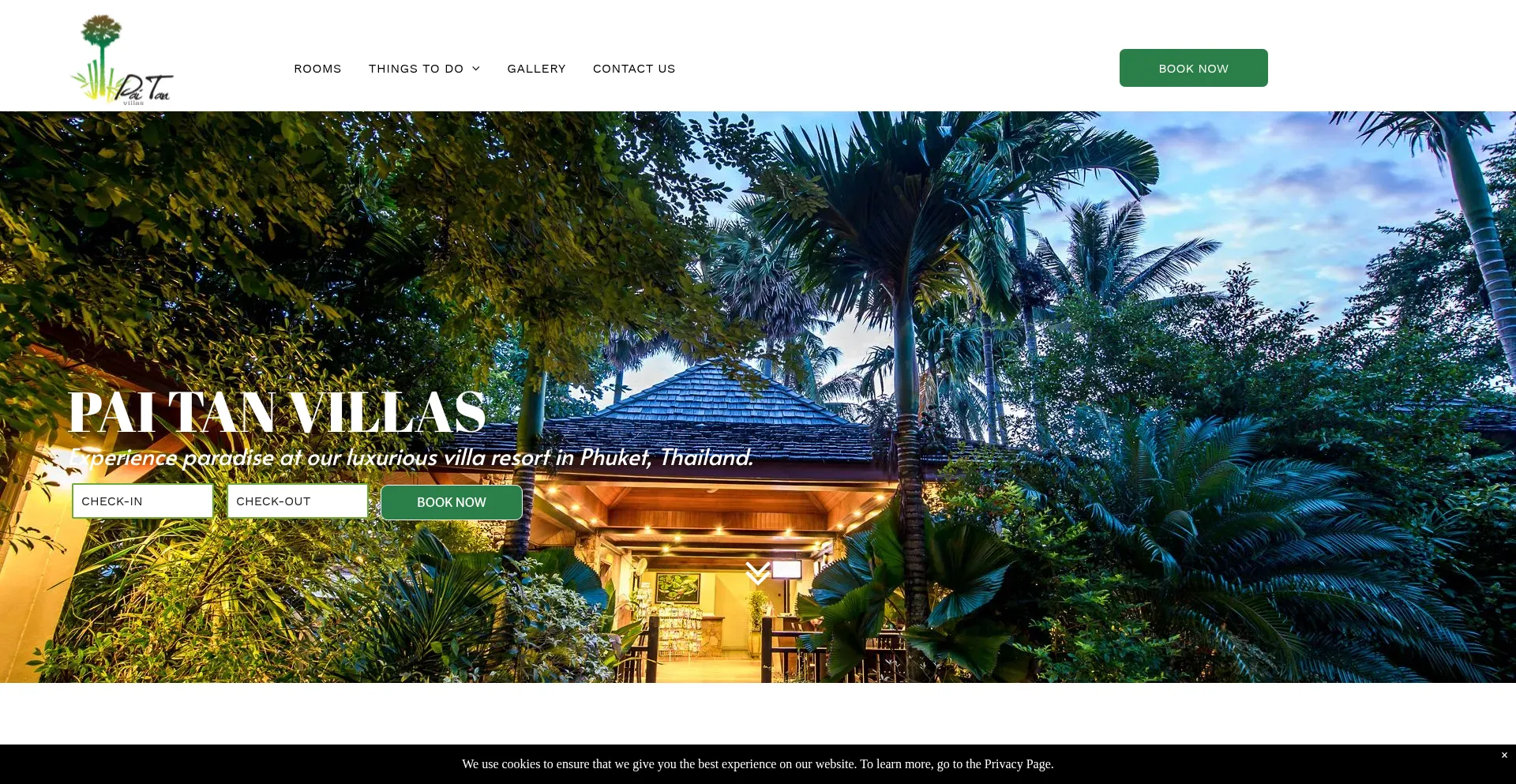 Website screenshot of Paitanvillasphuket.com