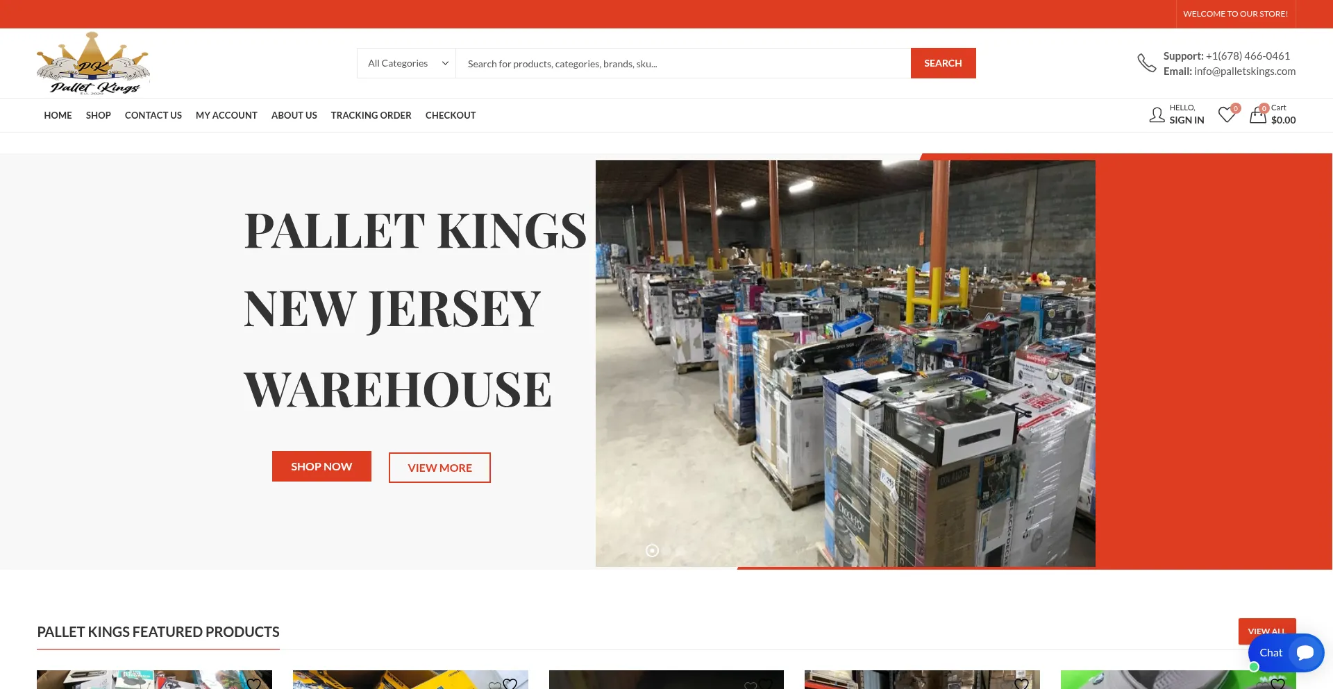 Website screenshot of Palletskings.com