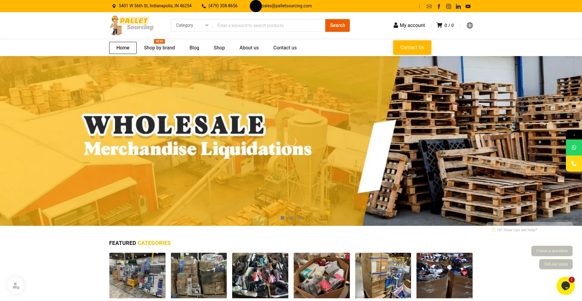 Website screenshot of Palletsourcing.com