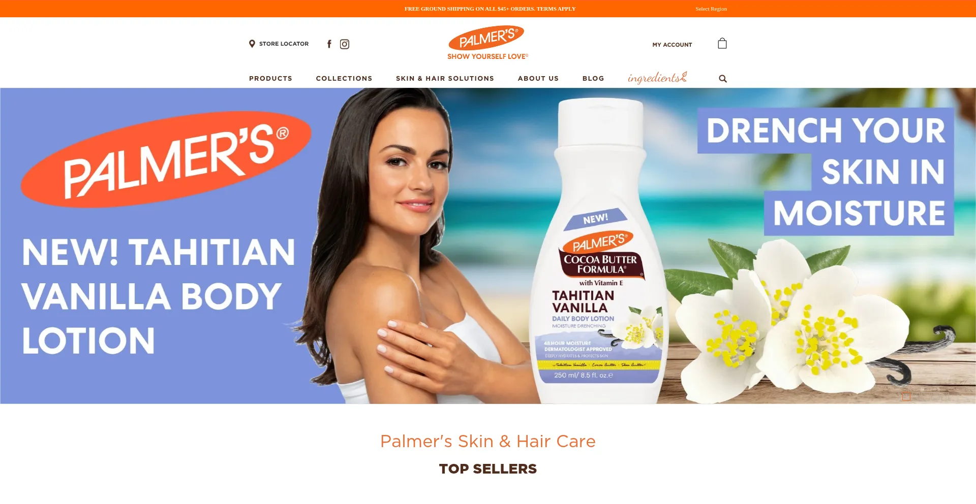 Website screenshot of Palmers.com