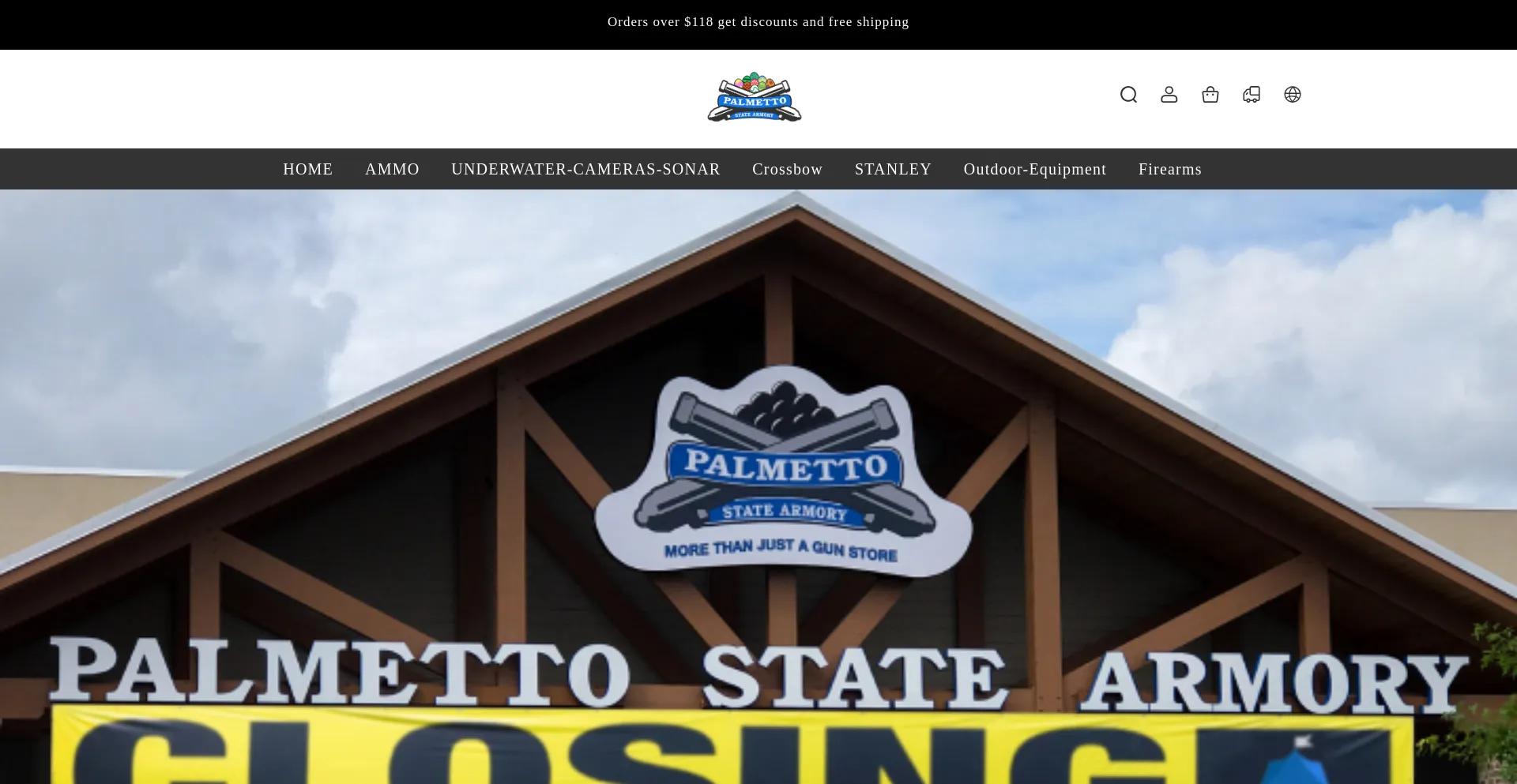 Website screenshot of Palmettosstatearmorryx.shop