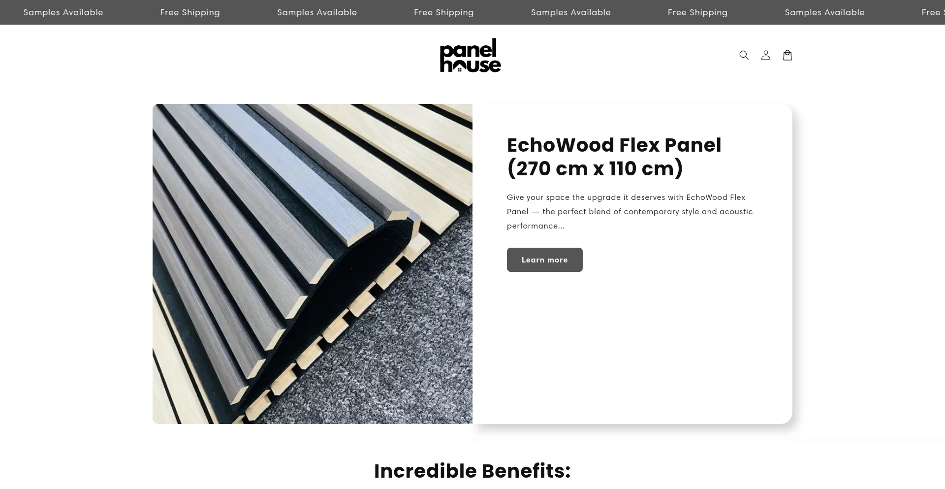 Website screenshot of Panelshouseuk.com