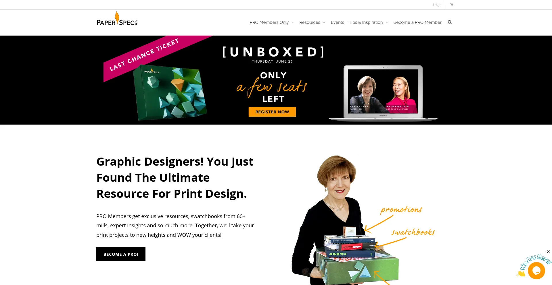 Website screenshot of Paperspecs.com