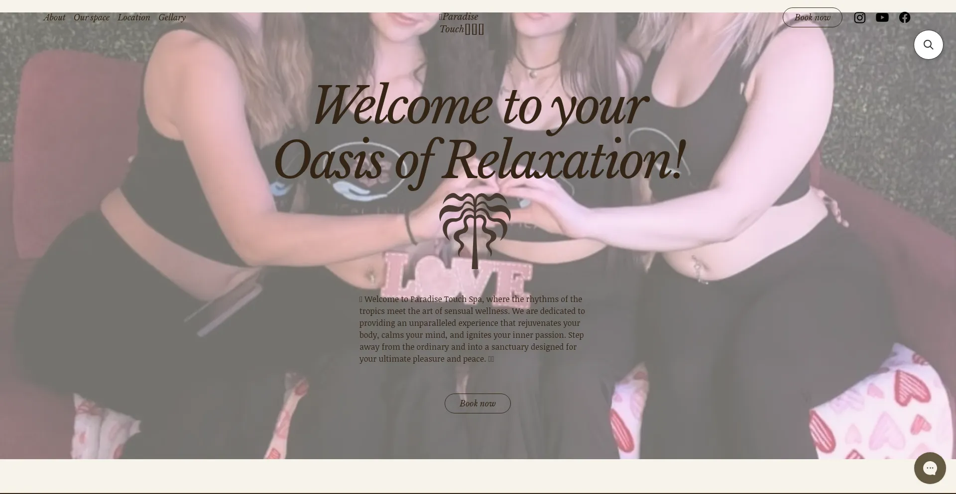 Website screenshot of Paradisetouchspa.com