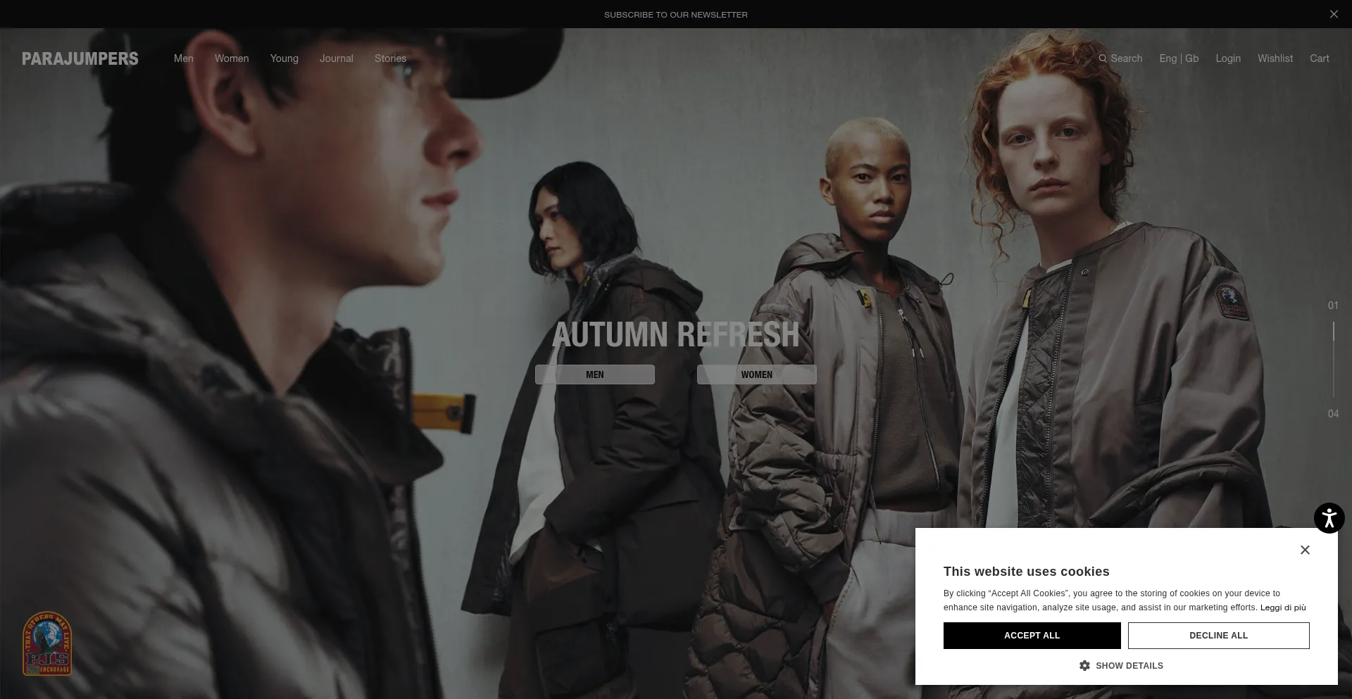 Parajumpers.it Screenshot