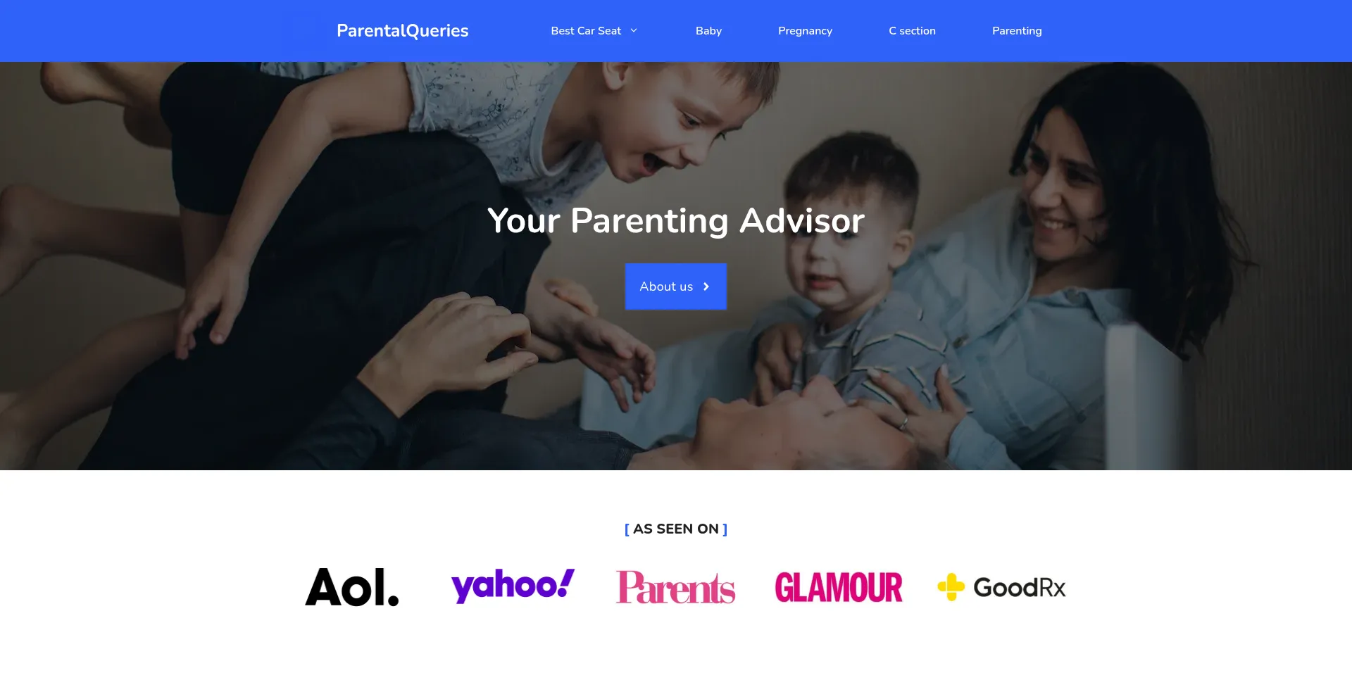 Website screenshot of Parentalqueries.com