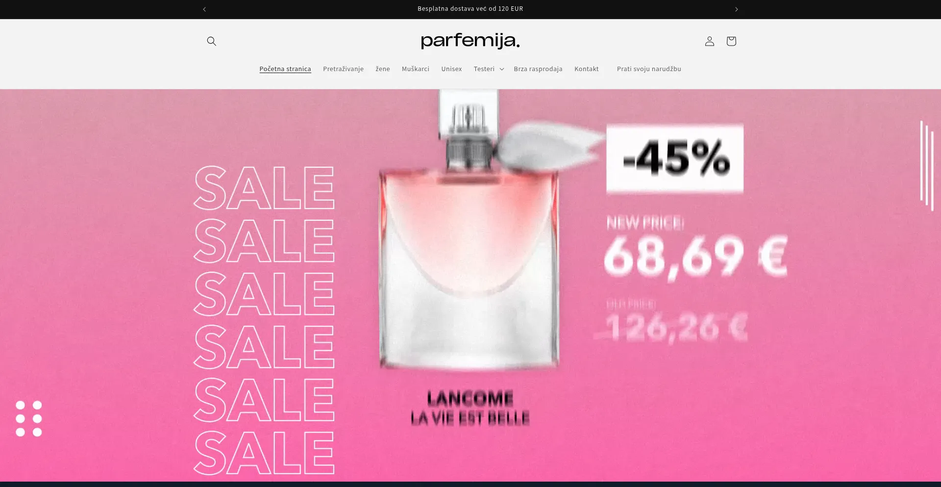 Website screenshot of Parfemija.com