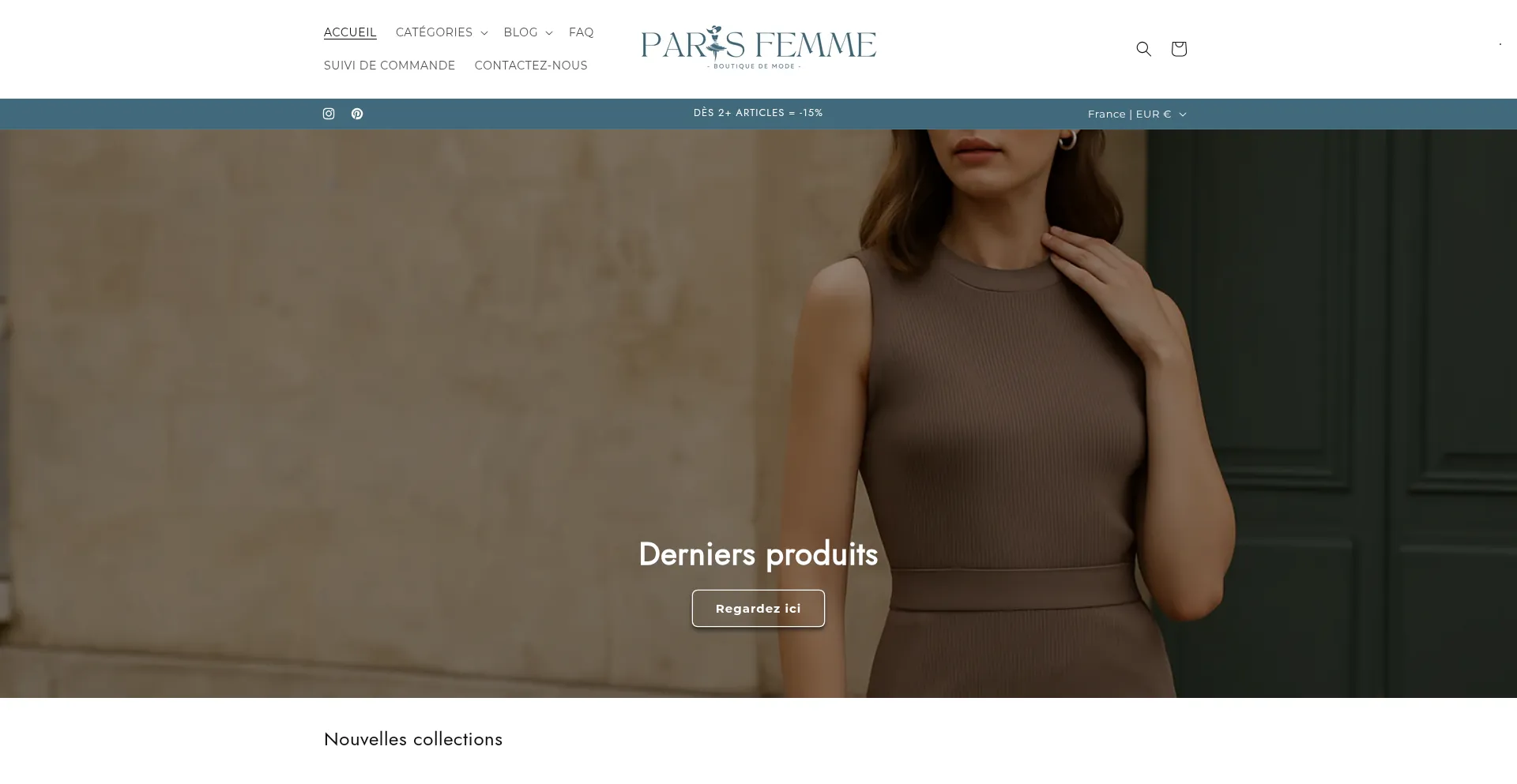 Website screenshot of Parisfemme.com
