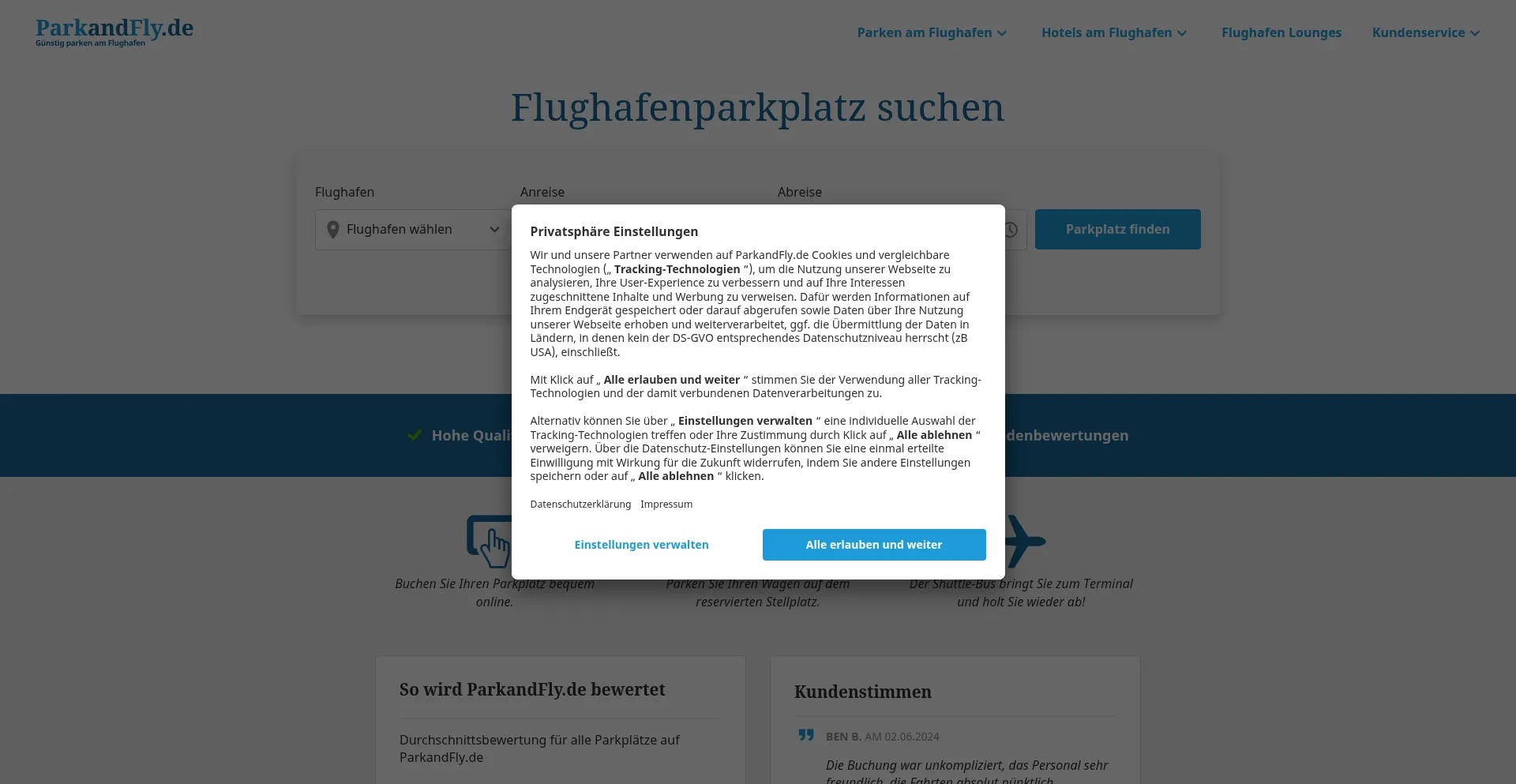 ¿És Seguro y Confiable Parkandfly.de?