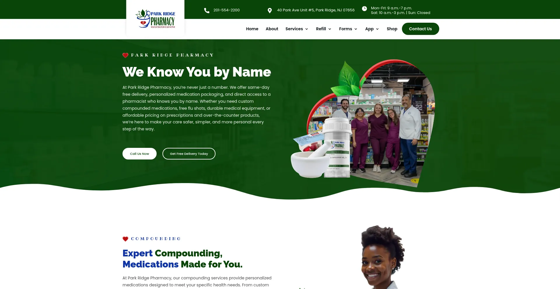Website screenshot of Parkridgepharmacy.com
