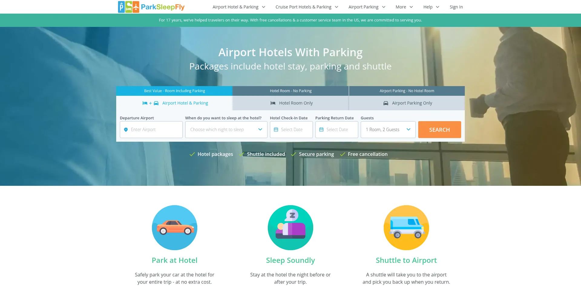 Parksleepfly.com Screenshot