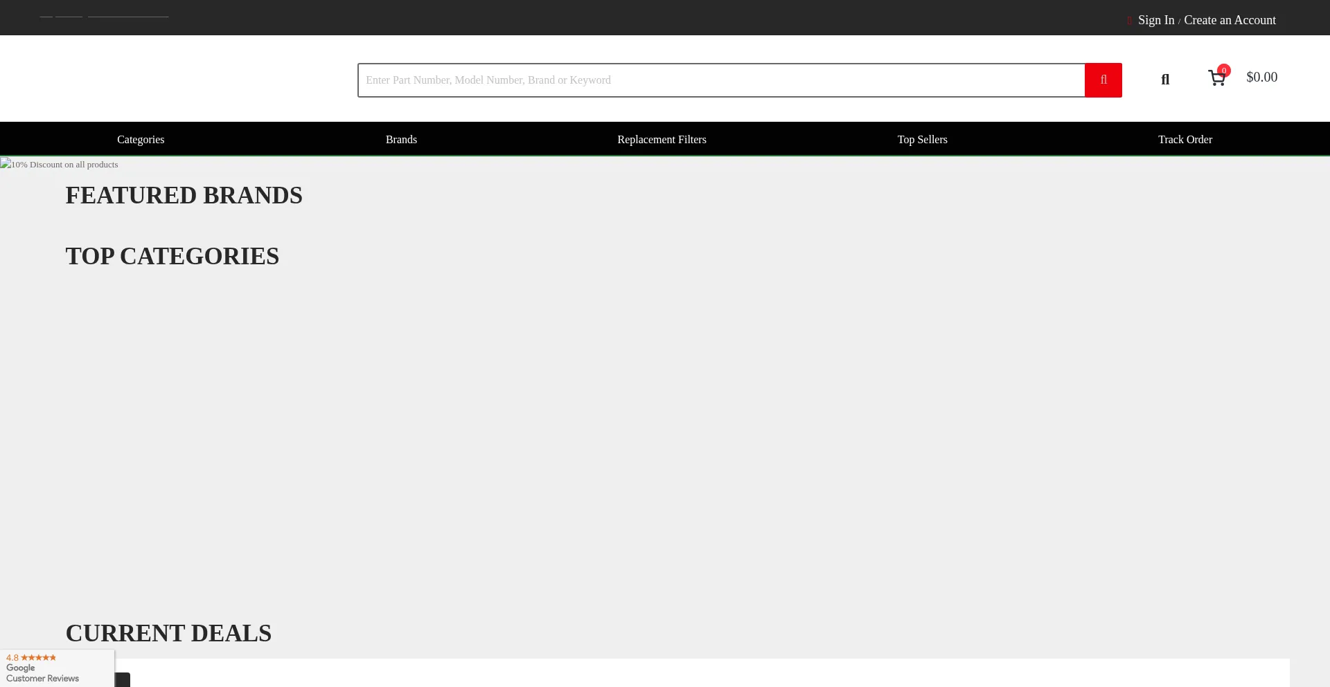 Website screenshot of Partadvantage.com