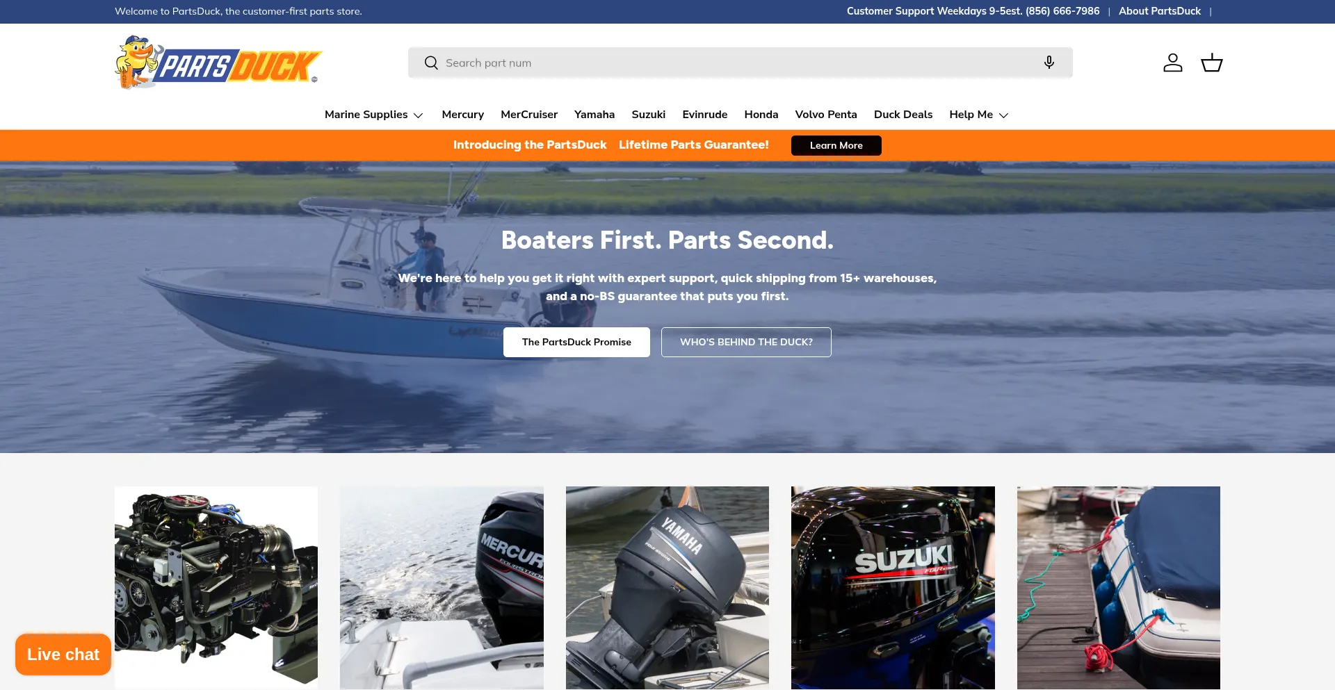 Website screenshot of Partsduck.com