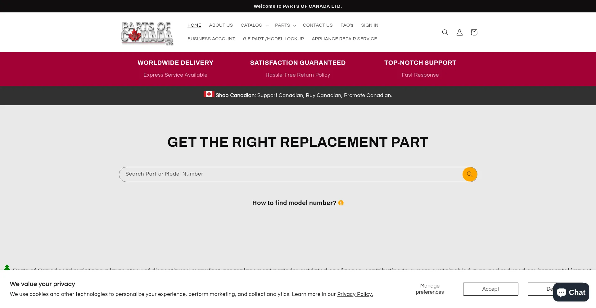 ¿És Seguro y Confiable Partsofcanada.com?