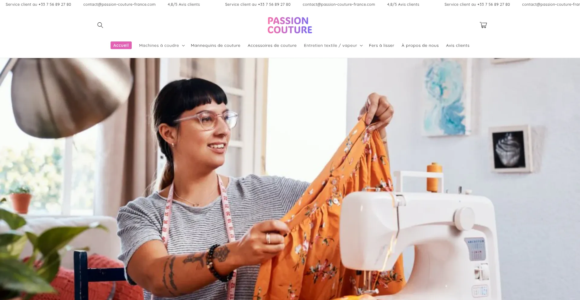 Website screenshot of Passion-couture-france.com