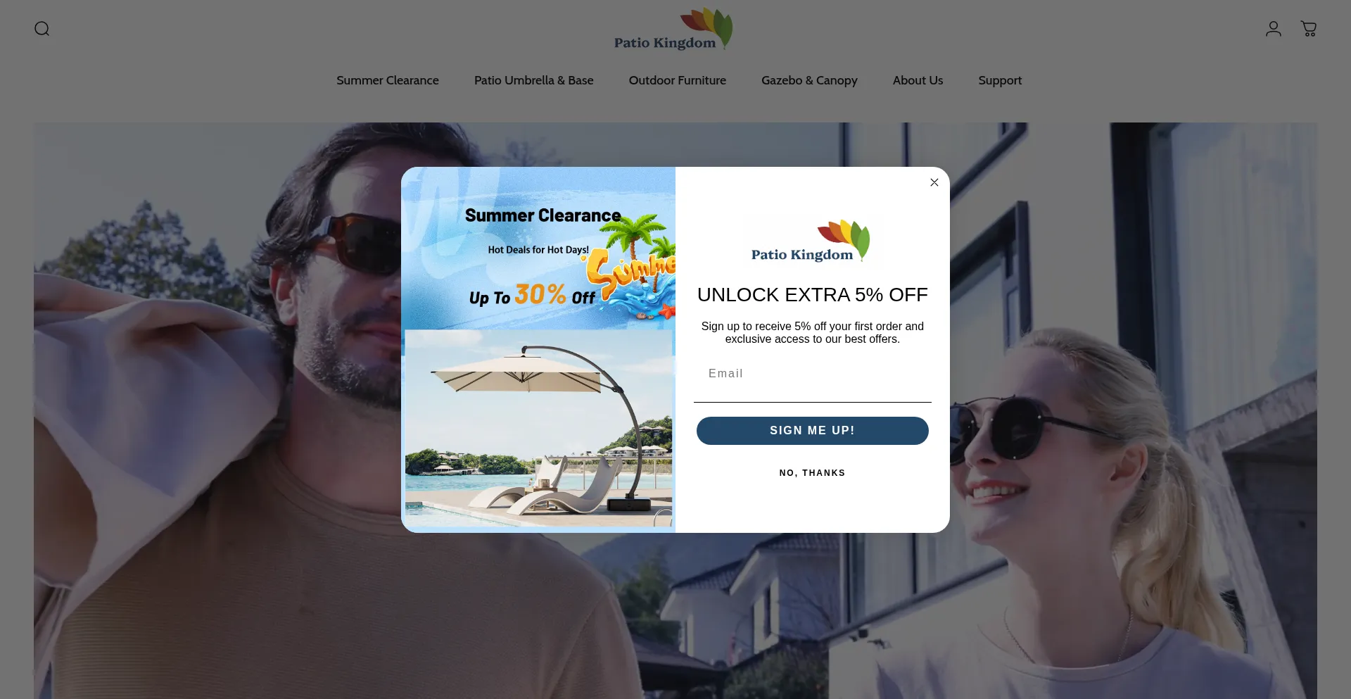 Website screenshot of Patiokingdom.com