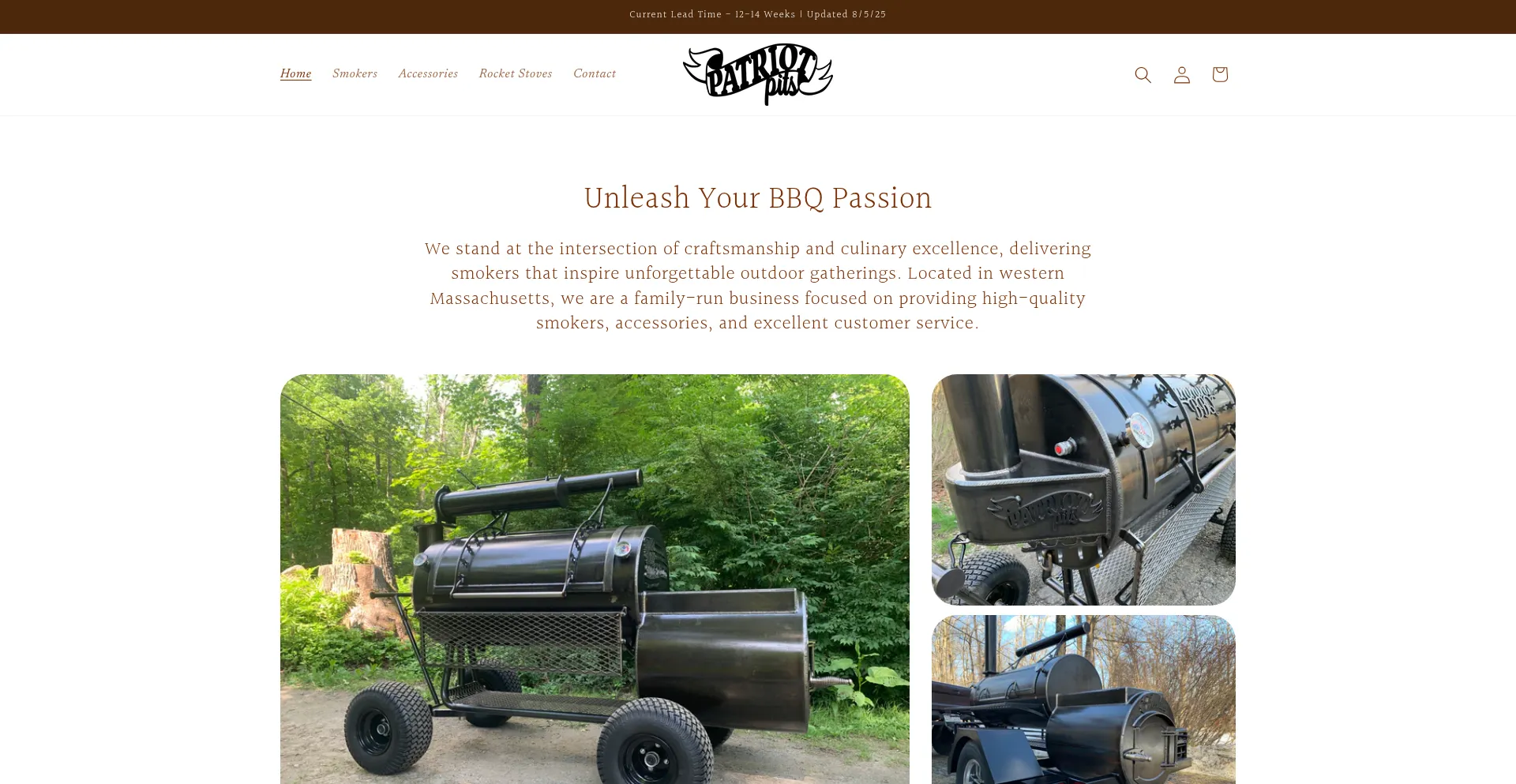 Website screenshot of Patriotpits.com