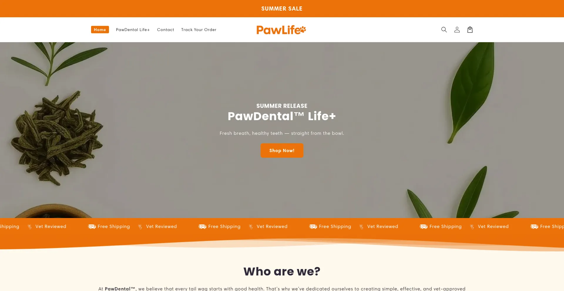 Website screenshot of Paw-life.shop