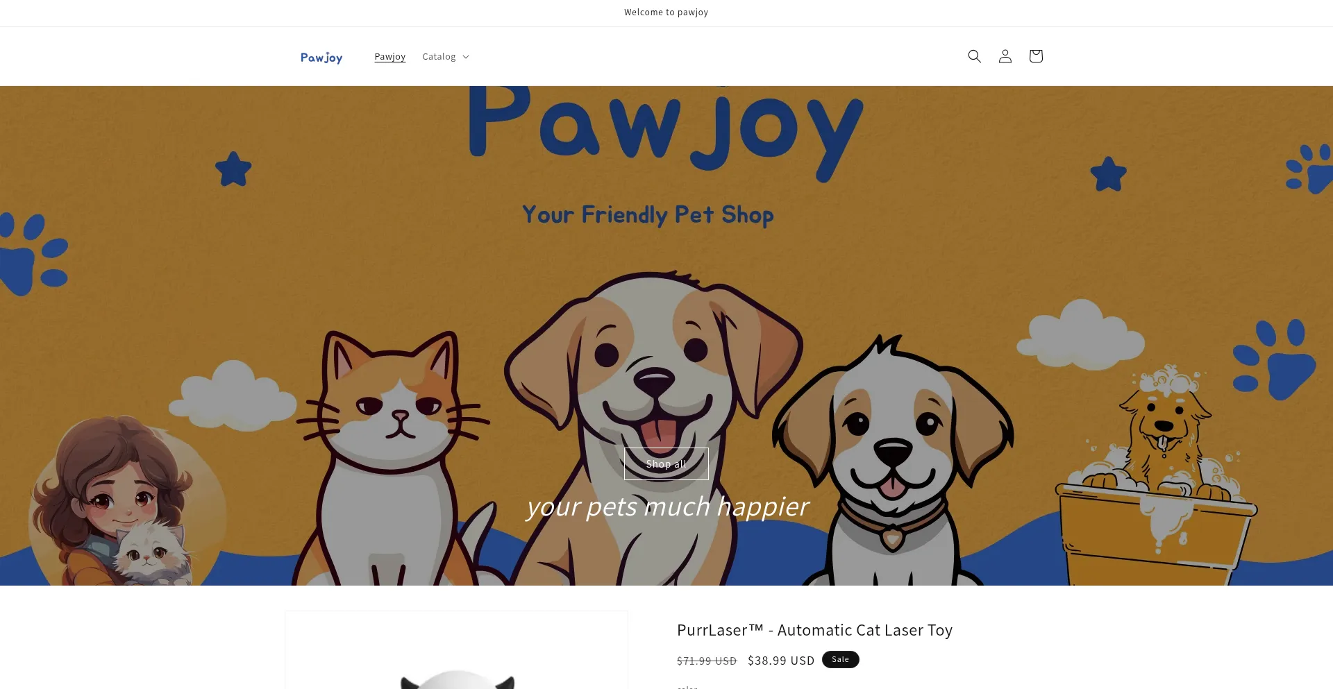 Website screenshot of Pawjoy.site