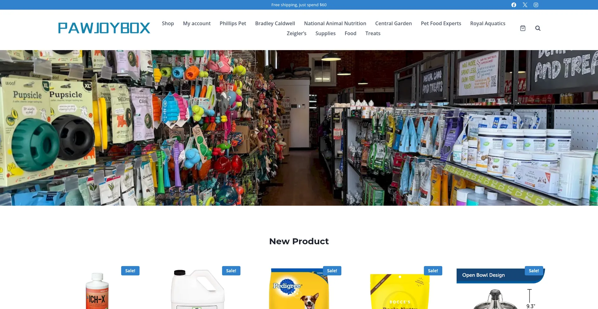 Website screenshot of Pawjoybox.com