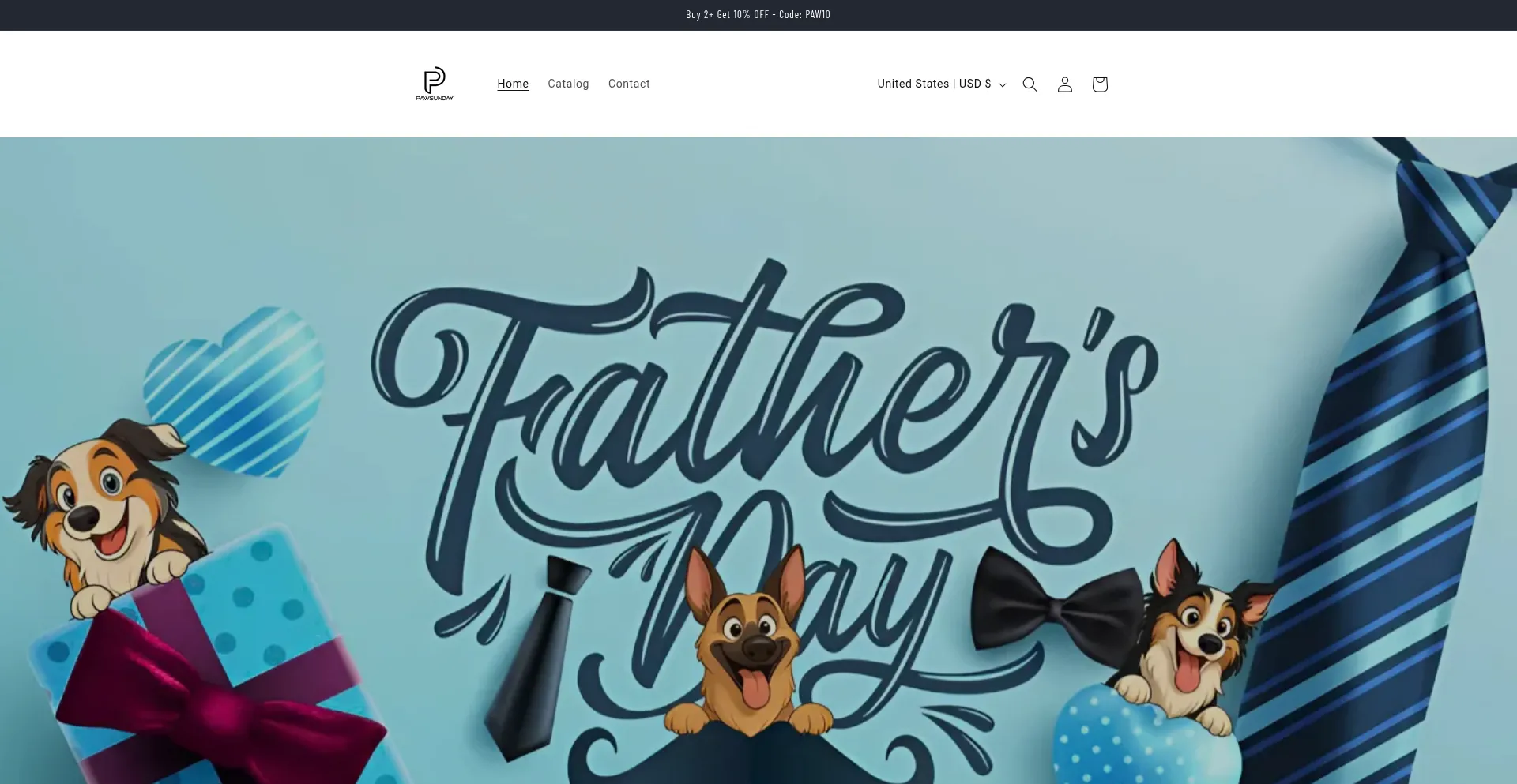 Website screenshot of Pawsunday.com